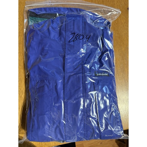 Vintage Patagonia Rainforest Storm Shell Jacket Blue Teal Mesh Lined Hooded L - Picture 14 of 14